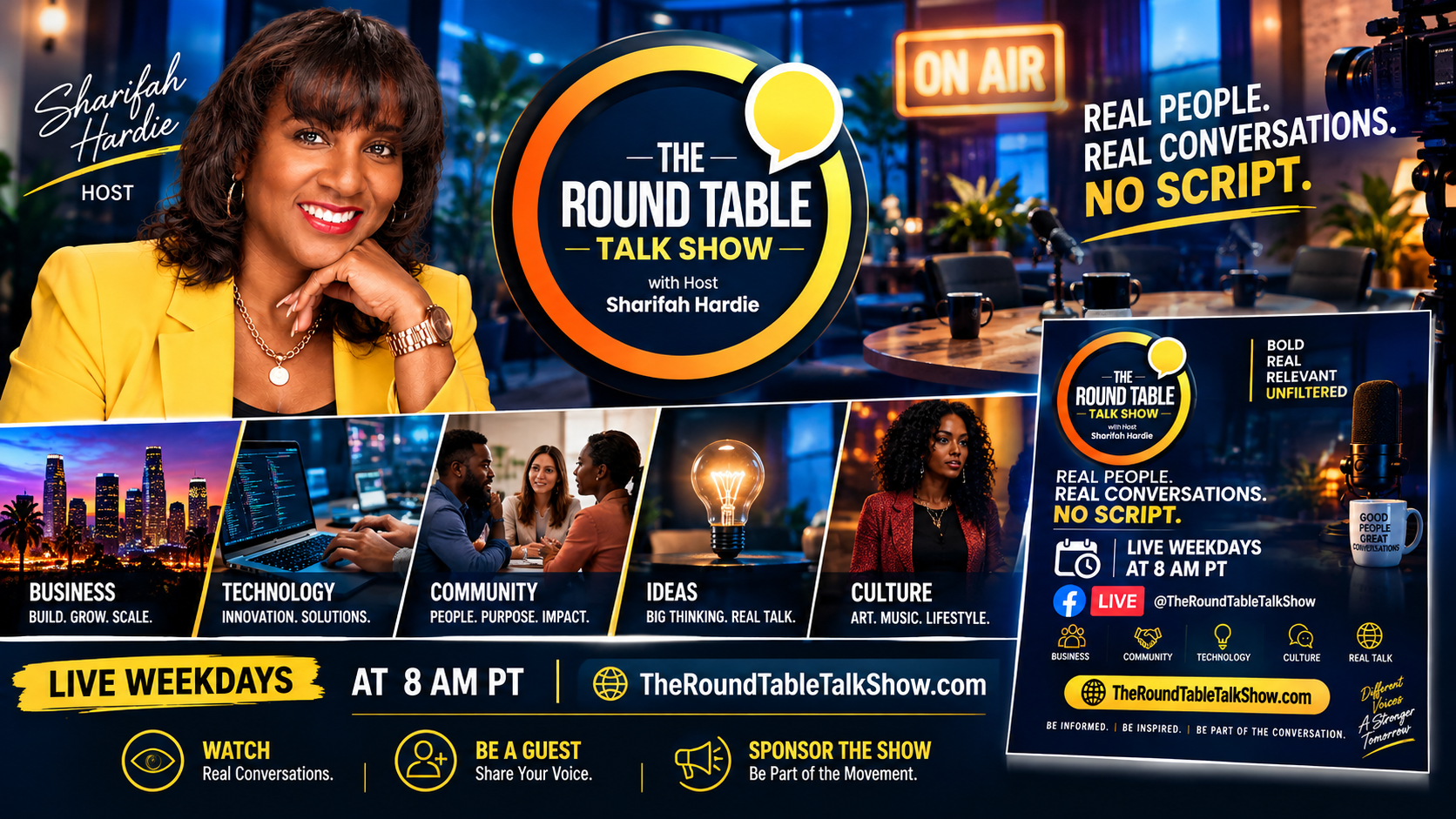 The Round Table Talk Show with Host Sharifah Hardie — Real People. Real Conversations. No Script.